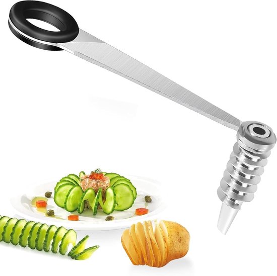 Spiraalsnijder voor Groenten en Fruit, Draagbare Spiralizer voor Aardappelen, Komkommers en Wortels, Ideaal voor Gezonde Maaltijden en Salades van Merkloos