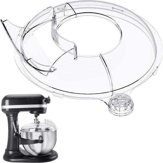 Spuitbescherming Keukenmachine - Spatdeksel Mengkom - Voorkomt Spatten - Volledig Gesloten Ontwerp - 6-7 QT - Helder van Merkloos