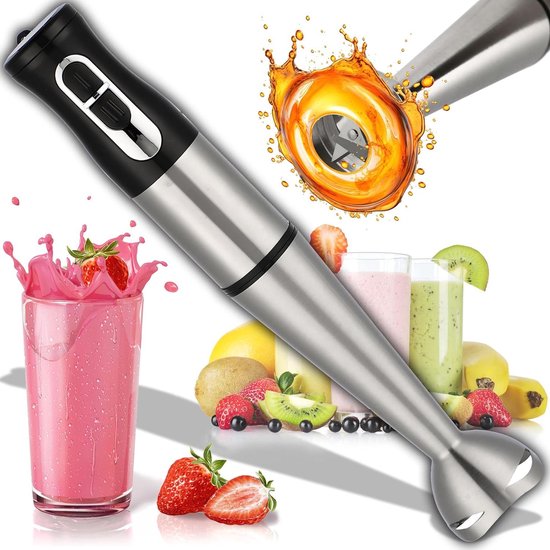 Staafmixer 1200 W - Handmixer voor Milkshake - Smoothies - Puree Saus Blender - Elektrische Shake-Mixer met Traploze Snelheden van Merkloos