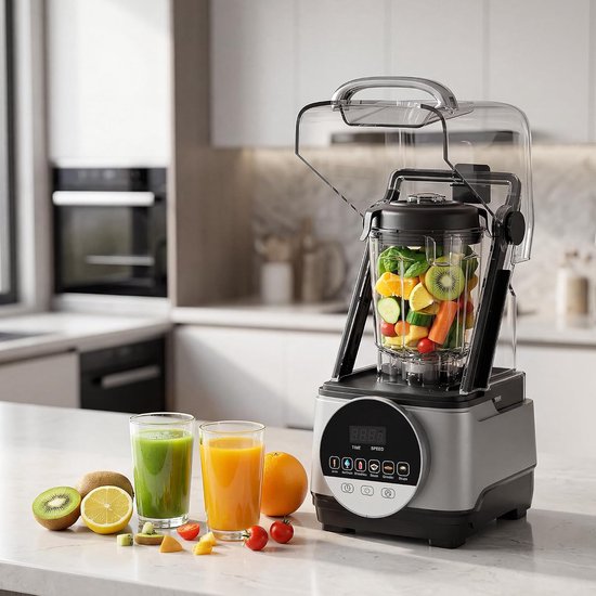 Staafmixer 1400W‑6 automatische programma's‑Touchscreen‑9 snelheden‑SUS304 messen‑2L PC kan‑Donkergrijs