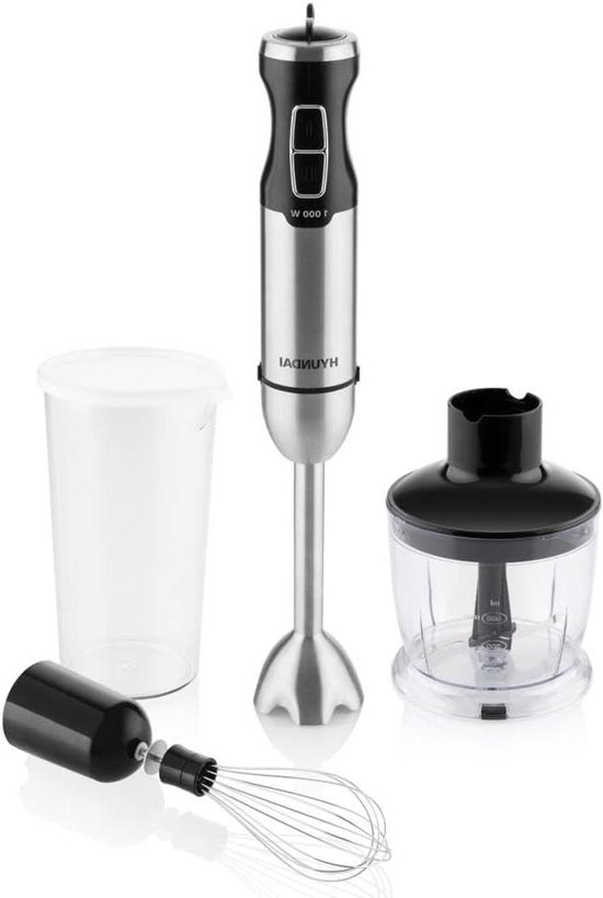 Staafmixer 3-in-1 - Blender Keukenmixer - Eten Bereiden - Krachtige DC Motor - 1000 Watt - Zwart RVS