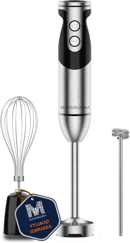 Staafmixer 3-in-1 - Handmixer Keukenmixer - Gladde Sauzen Maken - 12 Snelheden Turbofunctie - 800 Watt - Zwart