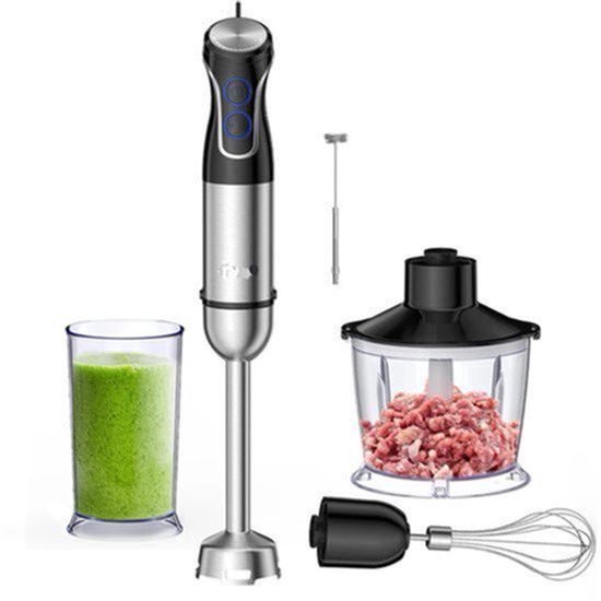Staafmixer 5-in-1 - Staafmixer - Staafmixer Set - 1500W - RVS Messen - Hakmolen - Klopper - Smoothies - Soepen - Babyvoeding