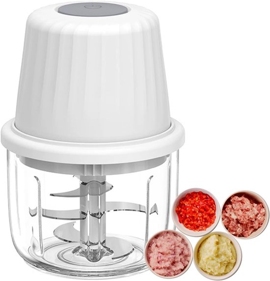 Staafmixer - Compact, Mini, Klein - 420 roestvrijstalen messen, Glazen beker - Inhoud 400 ml - Keukenmixer - Oplaadbaar via USB - Tijdbesparend koken, Stil van Blueberry Hill