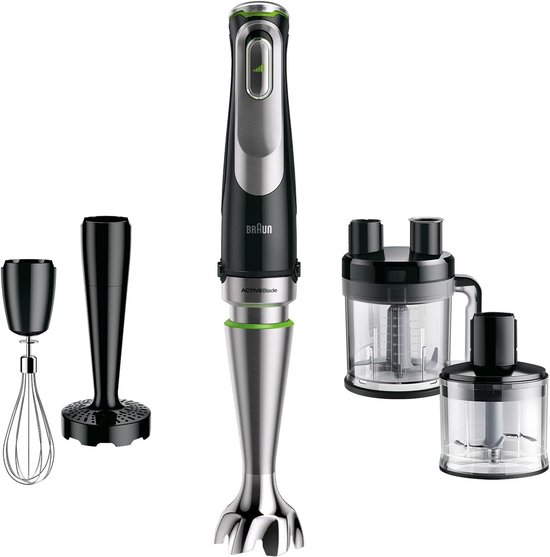 Staafmixer - Handblender Keukenmixer - Mengen Kloppen Hakken - ActiveBlade Technologie - 1200 Watt - Zwart van Merkloos