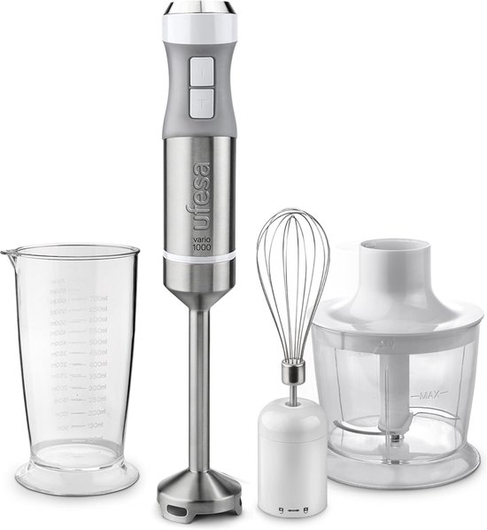 Staafmixer - Handblender - Koken en mixen - 1000W met Turbo - 20 snelheden - Wit