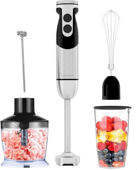 Staafmixer - Handmixer Blender - Keukenwerk - 12 Snelheden - 600 ml - Zwart