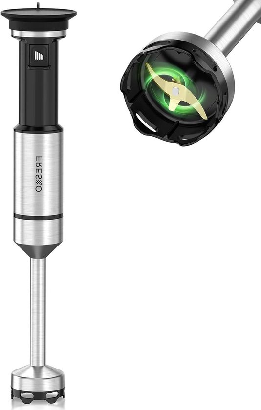 Staafmixer - Handmixer Blender - Keukenwerk - Krachtige 1000W Motor - 13D x 11B x 15H cm - Zwart van Merkloos