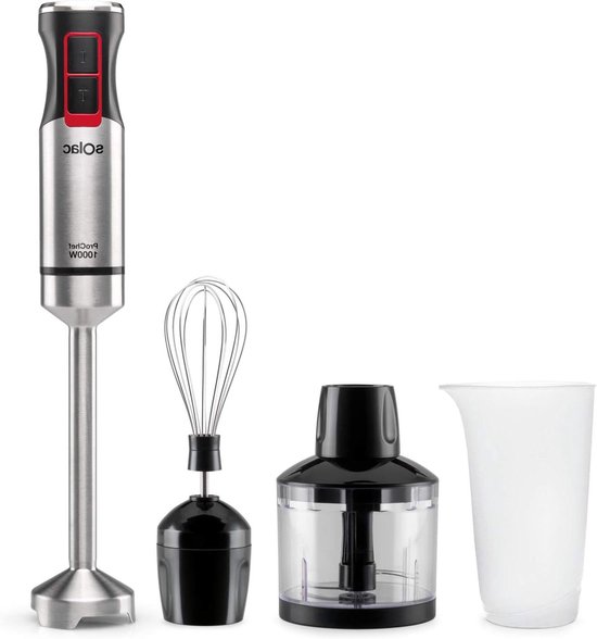 Staafmixer - Handmixer Blender - Keukenwerk - Krachtige 1000W Motor - 600 ml Maatbeker - Staal