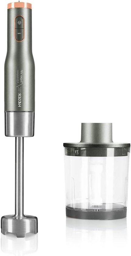 Staafmixer - Handmixer Hakmolen - Snel Ingrediënten Mixen - Turbo Functie - 21.8 cm Poot - Titanium