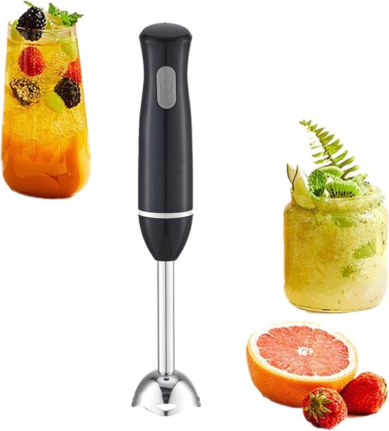 Staafmixer Keuken - Mixer Hand - Eten Bereiden - Roestvrij Staal - 38 cm Lengte - Zwart