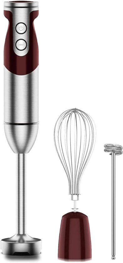 Staafmixer - Keukenblender - Snelle Maaltijden - Krachtige Koperen Motor - 1000 Watt - Rood