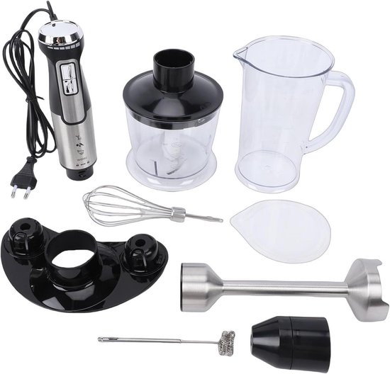 Staafmixer Keukenmachine - Handblender Garde - Maaltijden Bereiden - Veiligheidsslot - 26x25x14 cm - Zwart