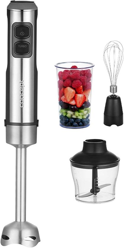 Staafmixer - Keukenmixer - Eten Bereiden - Krachtige 1500W Motor - 2 Snelheden - Zilverkleurig