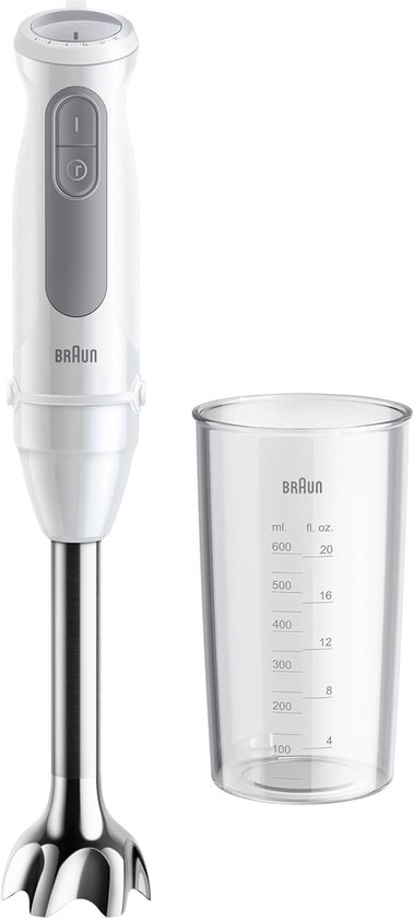 Staafmixer - Keukenmixer - Gezonde Maaltijden - 21 Snelheden + Turbo - 600 ml Cup - Wit van Merkloos