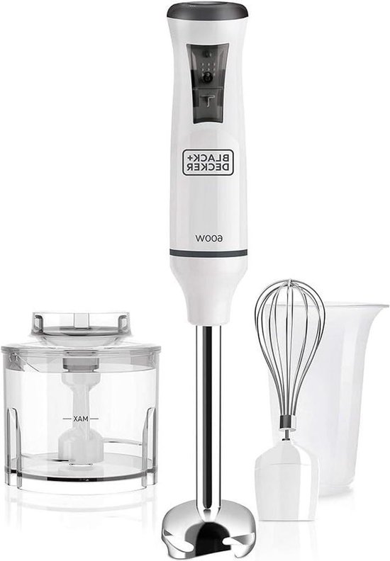 Staafmixer - Keukenmixer Handmixer - Eten Bereiden - 20 Snelheden Turbo - 600 Watt - Wit