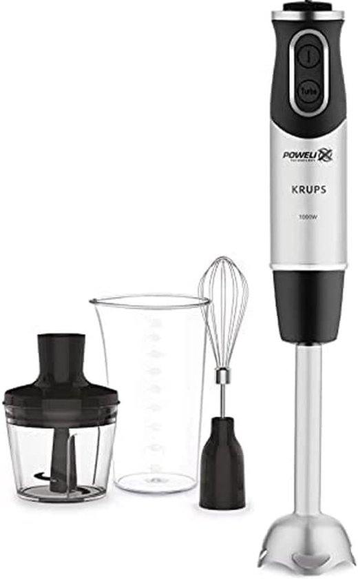 Staafmixer - Keukenmixer - Mengen en hakken - Powelix technologie - 1000 Watt - Zwart zilver van Merkloos