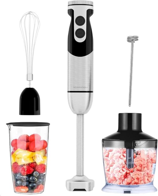 Staafmixer - Keukenmixer - Snel Ingrediënten Mengen - 12 Snelheden - 600 ml Beker - Zwart