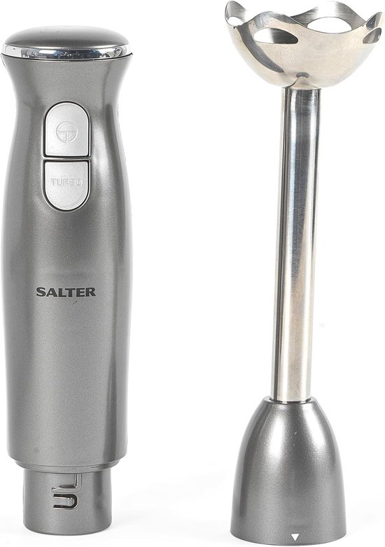Staafmixer - Keukenmixer - Soepen en sauzen - 2 snelheden roestvrij staal - 378 cm hoogte - Zilver van Merkloos