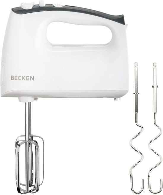 Staafmixer Kneedmachine - Keukenmachine Handmixer - Beslag Maken - 5 Snelheden Turbo - 400 Watt - Wit