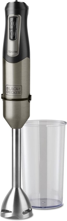 Staafmixer Krachtig - Handmixer Blender - Soepen Purees Maken - 20 Snelheden Turbo - 1200 Watt - Grijs van Merkloos