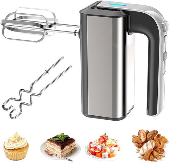 Staafmixer - Krachtig & Vaatwasserbestendig - 5 Snelheden - 350W - Zwart/Zilver van Merkloos
