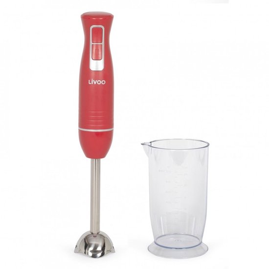 Staafmixer - LIVOO - DOP245R - 400W - 2 snelheden - 700 ml maatbeker - 2 roestvrijstalen messen van Merkloos