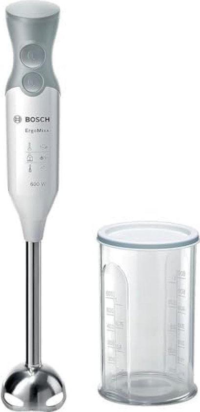 Staafmixer met maatbeker en deksel, 600 Watt, wit