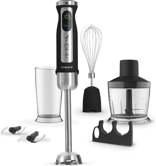 Staafmixer met Turbo Speed en 7 Snelheden - 1500 W Handmixer met Accessoires