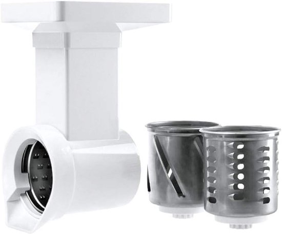 Staafmixer opzetstuk met 3 RVS rasp- en snijtrommels van Merkloos