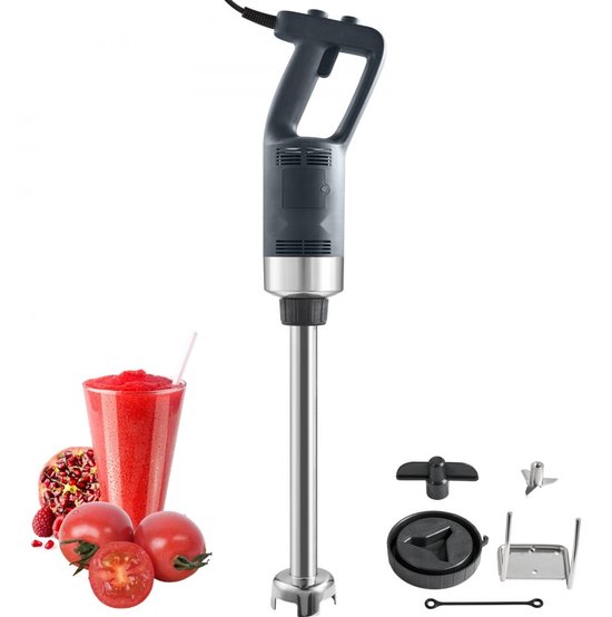 Staafmixer - Professionele Handblender - 750 W - Instelbare Snelheden - Roestvrij Staal - Afneembare Roerstaaf 75,5 cm - Inclusief Wandhaak & Extra Meskop van Merkloos
