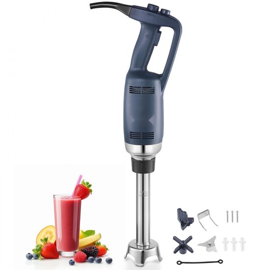 Staafmixer - Professionele Handblender - Vermogen 350 W - Staaflengte 25,4 cm - Variabele Snelheid - RVS Mes - Voor Soepen, Sauzen en Puree - Draagbaar van Merkloos