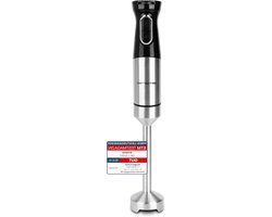 Staafmixer - Puree staaf - Fijne sauzen maken - Krachtige 1000 watt motor - 1.2 meter kabel - Zilver