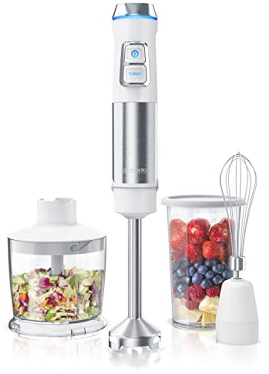 Staafmixer roestvrij staal 1200 Watt met 4-vleugelig mes en maatbeker van Philips