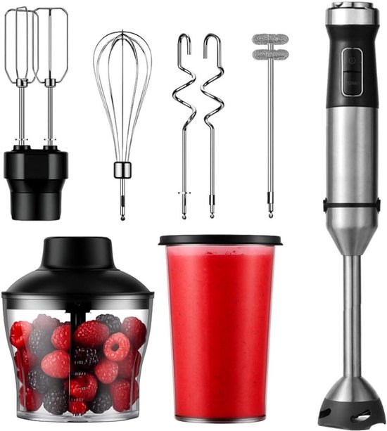 Staafmixer Set - Hakmolen - Groentesnijder - Soepmaker - Zwart en Ziver van Merkloos