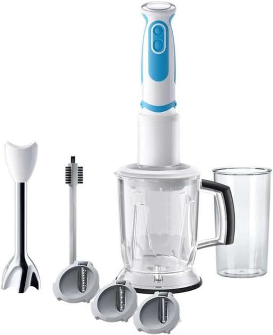 Staafmixer Set - Handmixer - Blender Set - Pureerstaf - Hakmolen - Keukenmachine - RVS - 3 in 1 - Mixer Accessoire - Soepen - Smoothies - Babyvoeding van Emerio