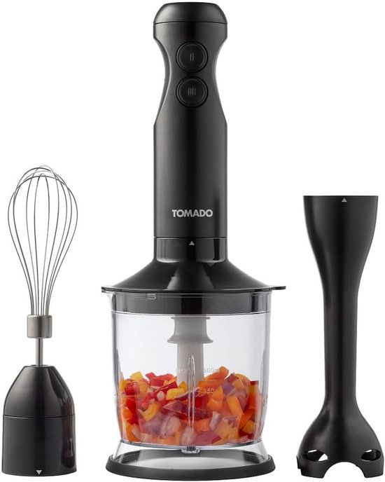 Staafmixer Set - Keuken Blender - Snelle Maaltijden - Roestvrijstalen Mes - 500ml Kan - Zwart van Merkloos