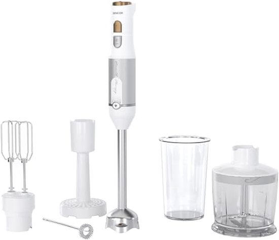 Staafmixer Set - Keukenmachine - Maaltijden Bereiden - 1200 Watt Vermogen - 800 ml Beker - Wit