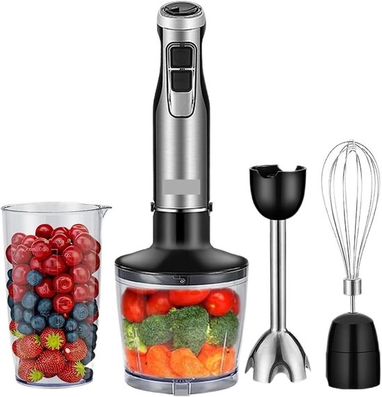 Staafmixer Set - Keukenmachine - Maaltijden Bereiden - Krachtige 1200W Motor - 600ml Beker - Zwart