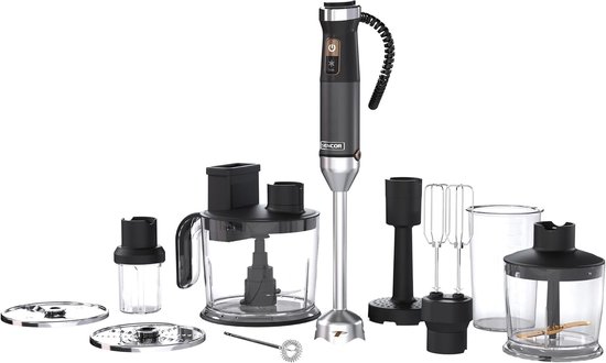 Staafmixer Set - Keukenmixer Accessoires - Maaltijden Bereiden - 1500 Watt Kracht - 1.5 Liter - Zwart