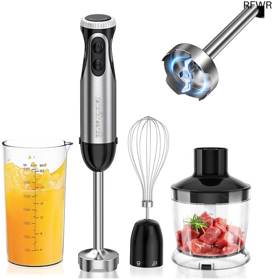 Staafmixer Set - Keukenmixer Accessoires - Maaltijden Bereiden - Krachtige 1000W Motor - 700 ml Beker - Zwart