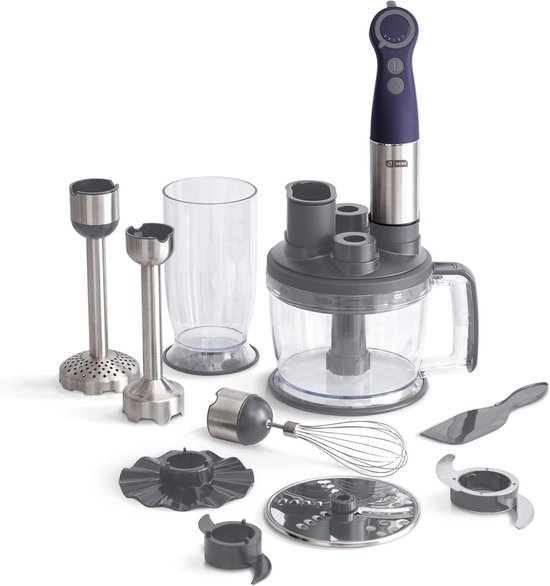 Staafmixer Set - Keukenmixer Accessoires - Maaltijden Bereiden - Vijf Snelheden Instelbaar - 1600 ml - Zwart van Merkloos