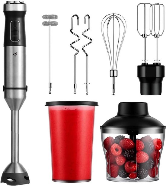 Staafmixer Set - Keukenmixer - Culinaire Bereidingen - 1200W Krachtige Motor - 7-in-1 - Zwart RVS
