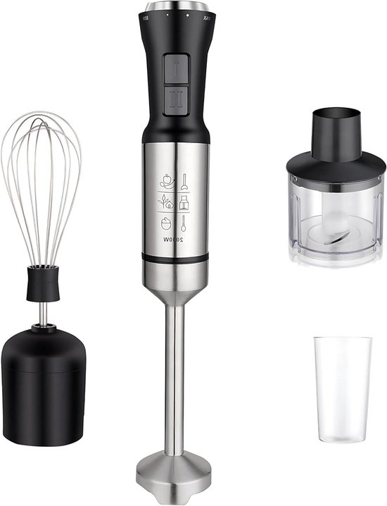 Staafmixer Set - Keukenmixer - Maaltijden Bereiden - 4-in-1 Functionaliteit - 700 ml Cup - Roestvrij staal