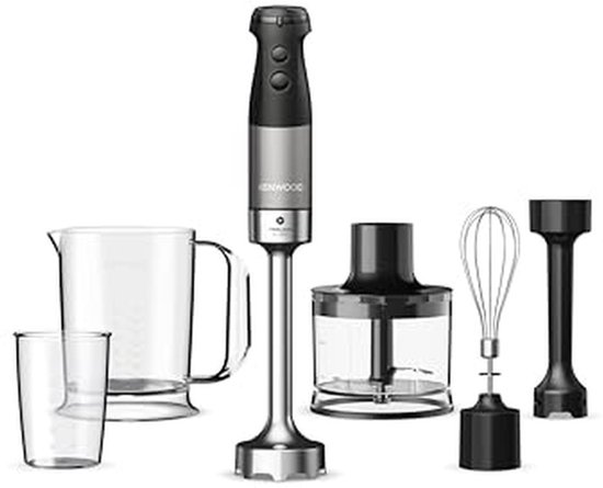 Staafmixer Set - Keukenmixer Pilot - Maaltijden Bereiden - Krachtige 1200W Motor - 500 ml Chopper - Zwart Grijs