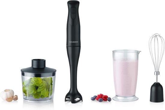 Staafmixer Set - Keukenmixer - Smoothies Maken - 3 Accessoires Inclusief - 700 ml - Zwart