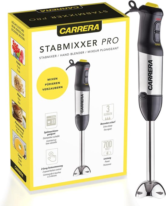 Staafmixer Set - Keukenmixer - Snel Mixen - Tien Snelheden - 21 cm - Zilver