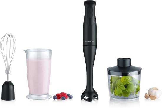 Staafmixer Set - Mixer Blender - Snelle Bereidingen - Inclusief Accessoires - 700 ml - Zwart