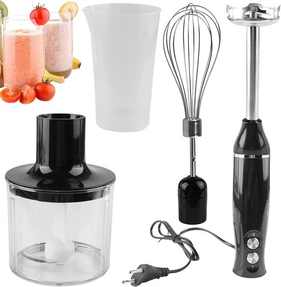 Staafmixer, staafmixer, set 500 W, pureerstaaf met turbofunctie en snelheidsregeling, elektrische multifunctionele handblender voor babyvoeding, puree, saus, smoothies
