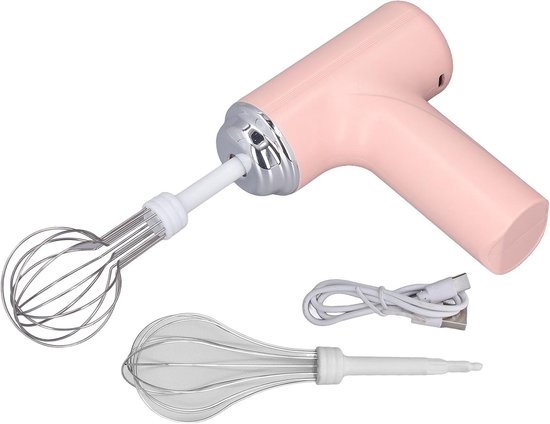 Staafmixer - USB-oplaadbare handmixer - 3 snelheden - Dubbele mengkoppen - Geschikt voor room, eieren, koffie en bakken van KCVV